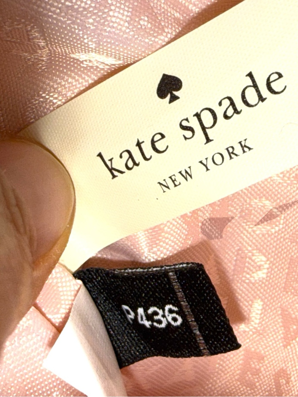 Kate Spade ♠️ Polka Dot Nylon Cosmetic Pouch Wristlet Pink Black Zip Clutch ✨NWT - Picture 3 of 10